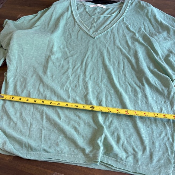 Free People We The Free On My Mind V Neck Shirt In Cool Moss XS Oversized Cozy - Picture 5 of 8